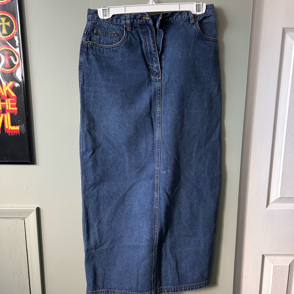 Blue Denim Maxi Skirt